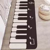 Noir blanc Piano chambre tapis cristal velours anti-dérapant tapis de sol chambre tête de lit tapis moderne minimaliste chambre tapis de sol 3