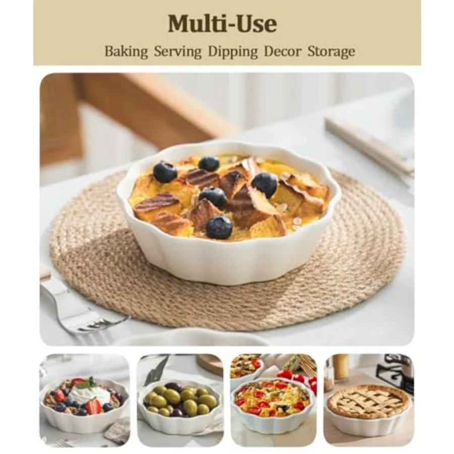 12 oz Oven-Safe Ramekins – Individual Mini Baking Dishes for Pies & Desserts 4