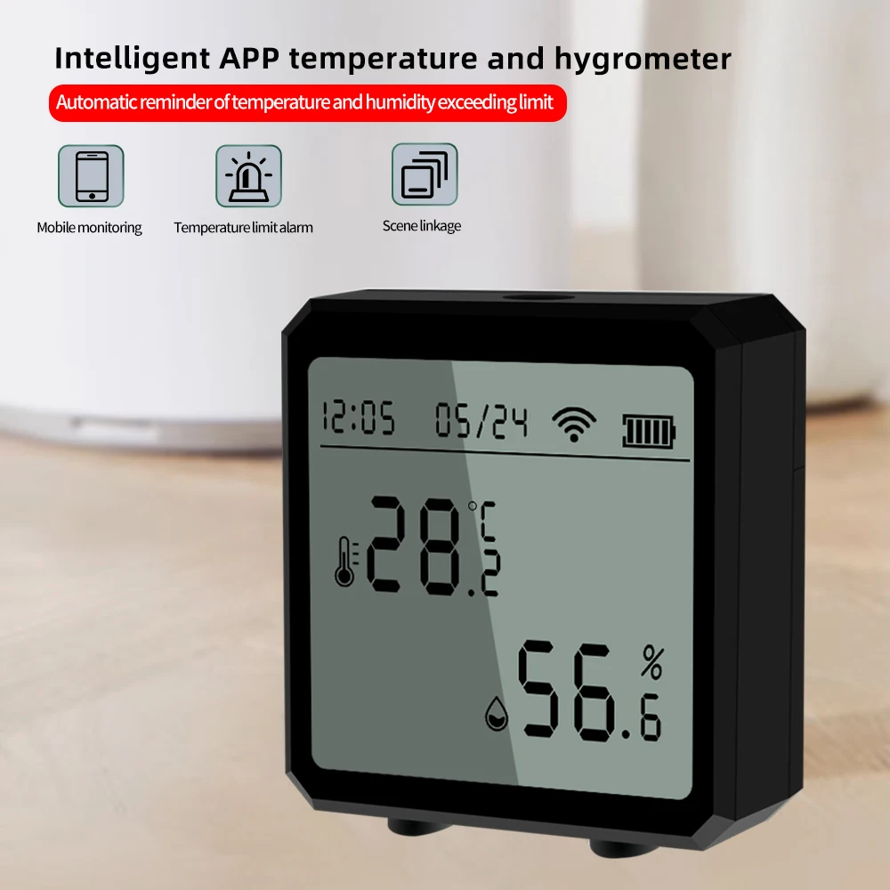 

WIFI Temperature Humidity Detection Sensor Smart Life APP Control Indoor Hygrometer Thermometer Support Alexa Google Assistant