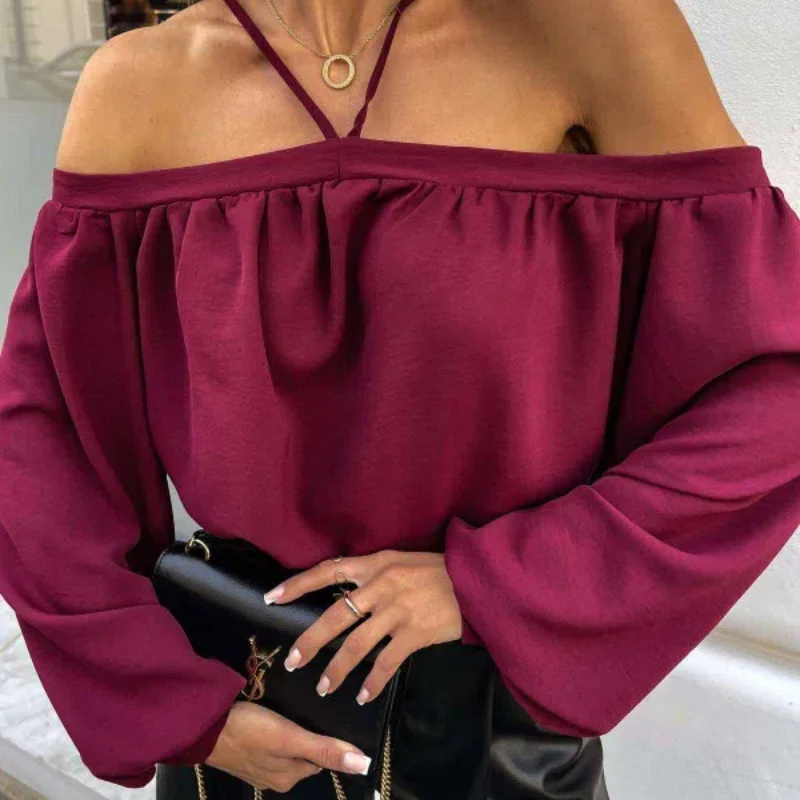 New Fashionable and Sexy Off Shoulder One Neck Autumn Women's Casual Top 224