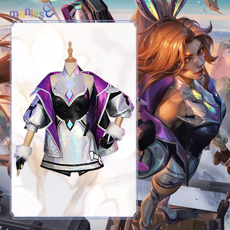 Manles LOL Battle Bunny Miss Fortune ชุดคอสเพลย์ผู้หญิง LOL Anima ทีม Miss Fortune ชุดคอสเพลย์