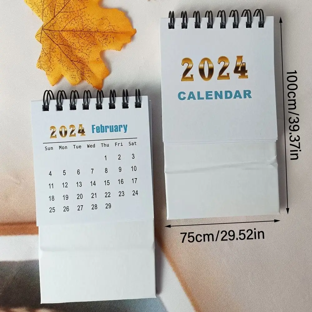 휴대용 플립 달력, 가정 사무실 학교 용품, 간단한 2024 2025 달력, 18 개월 책상 달력