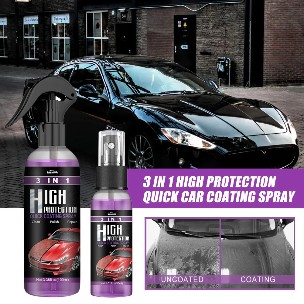3 In 1 Spray Per Rivestimento In Ceramica Per Auto 30Ml/100Ml Auto Nano Ceramic Coating Lucidatura Spray Wax Car Paint Scratch Repair Remover