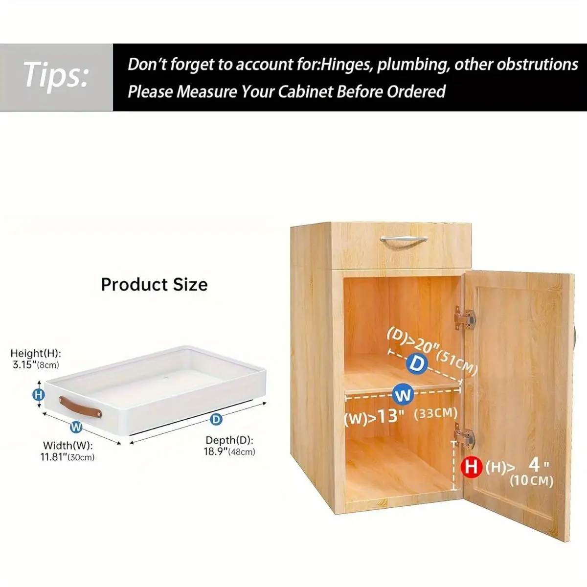 Pull out Cabinet Organizer Fixed with Adhesive Nano Film, Heavy Duty Slide Out Pantry Shelves Drawer Storage, Kitchen,Bathroom,