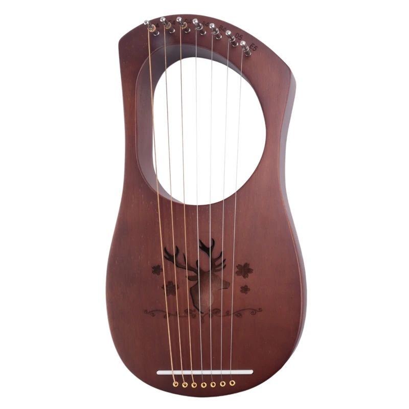 7-String Lyre Harp Mahogany Solid Wooden Metal Strings Stringed Instruments