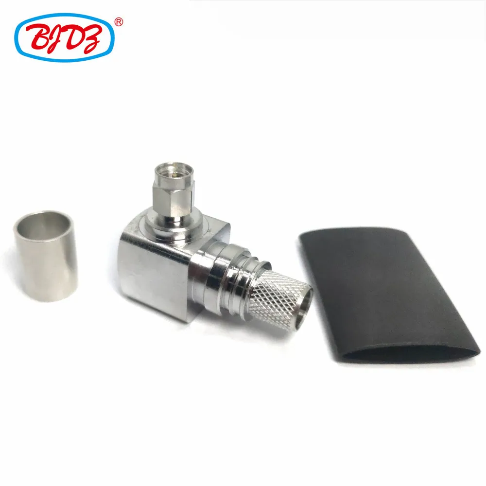 

Free shipping 5pcs SMA male right angle waterproof crimp solderless connector for LMR400 cable