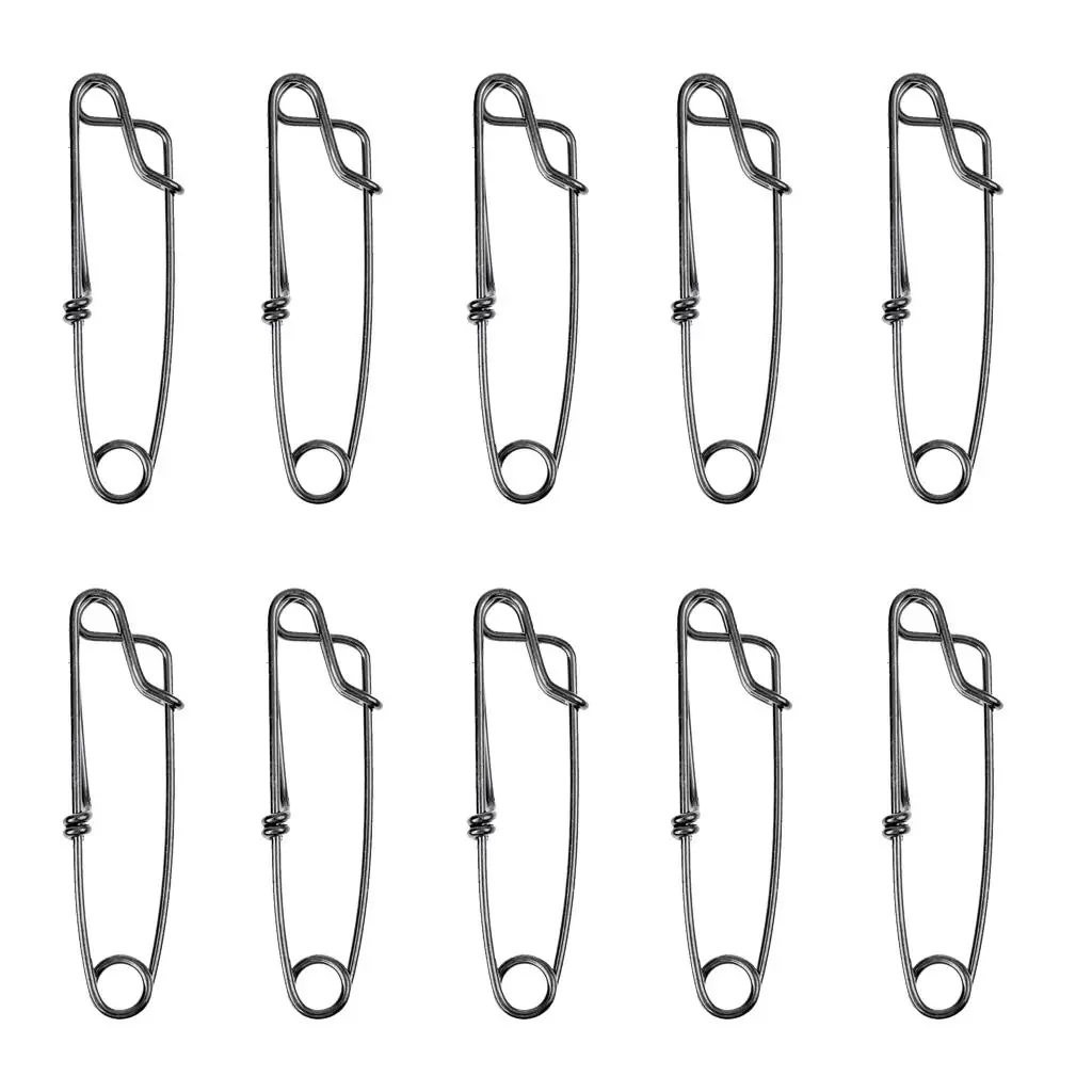 10Pc Stainless Steel Longline Branch Hanger Float Line Tuna Clip 3 Size