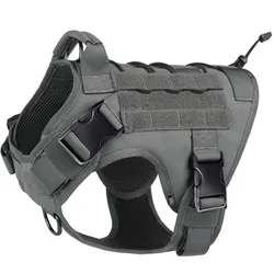 Tactical No - Pull Dog Harness with Handle and Adjustable Vest - M (Dark Grey)
