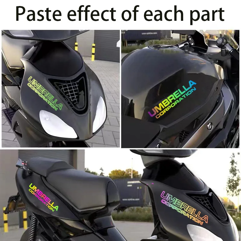 

Waterproof personalized creative laser motorcycle stickers can be customized For Umbrella Corporation