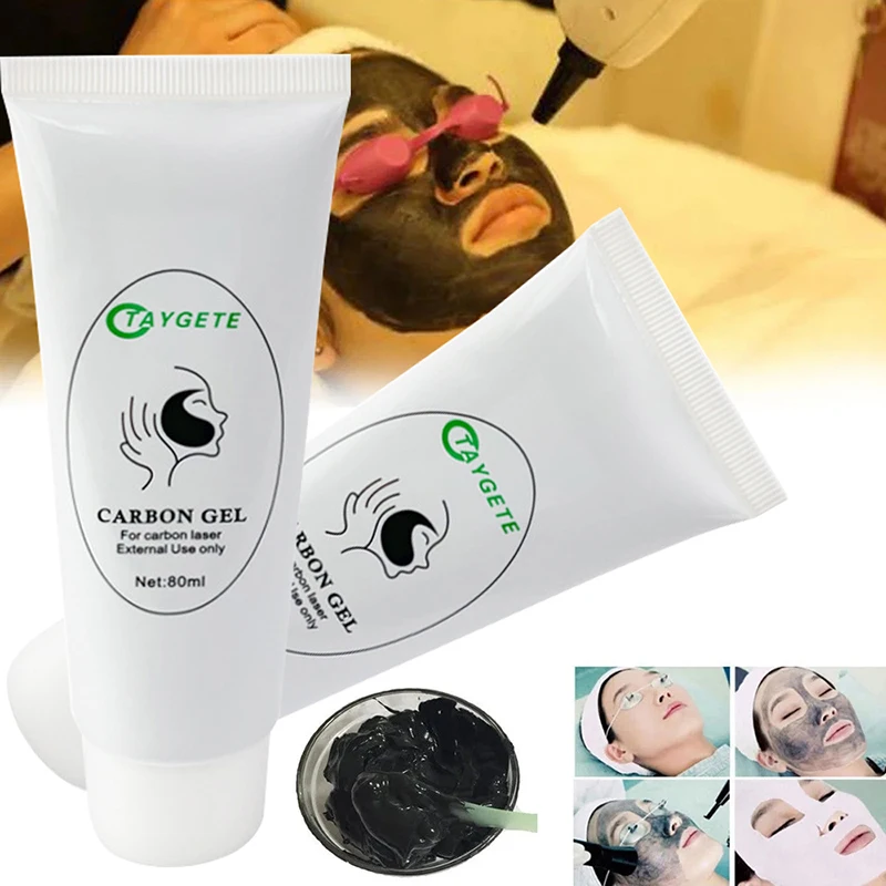Black Gel Mask For ND YAG Laser Skin Peeling Carbon Cream Rejuvenation Whitening Facial Moisturizing Peel Deep Cleaning 80ML/PCS 2
