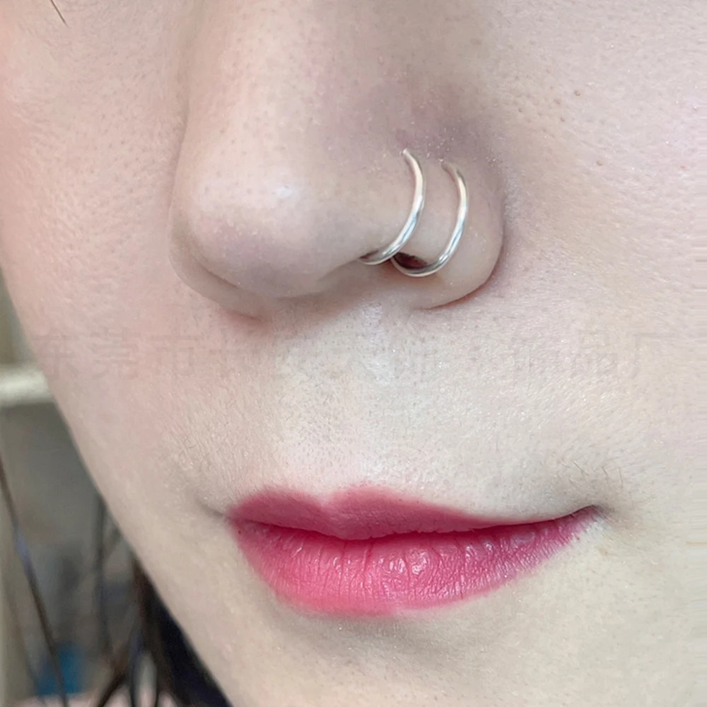 Gold Nose Ring, Nose Piercing, 18k Gold Plated Nose Ring, Silver Nose