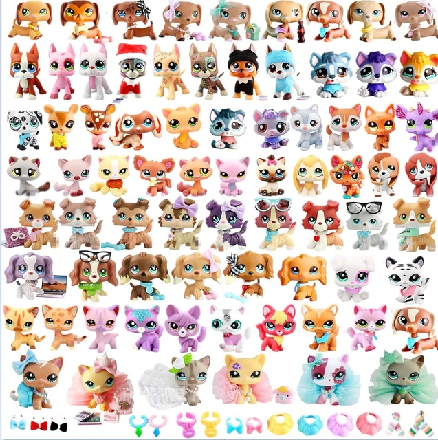 15 pièces/lot en vrac vieux animalerie jouets chat chiot Figure Mini jouet  figurines classique petits jouets pour animaux de compagnie pour cadeau