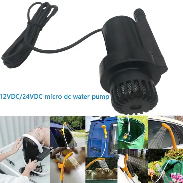 ปั๊มน้ำแรงดันสูง 12V 24V DC อัตราการไหลสูง สำหรับบำบัด ปั๊มน้ำแบบจุ่มไมโคร DC ไร้แปรงถ่าน สำหรับอาบน้ำกลางแจ้ง แคมป์ปิ้ง 1