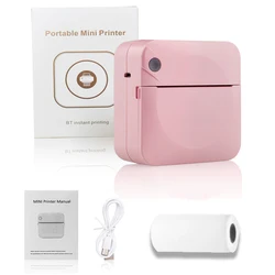 Compact Wireless Inkless Thermal Sticker and Photo Printer (Pink)