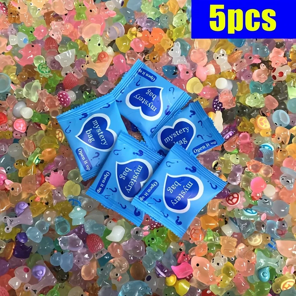 Glow-in-the-Dark Mini Resin Animals Set 5