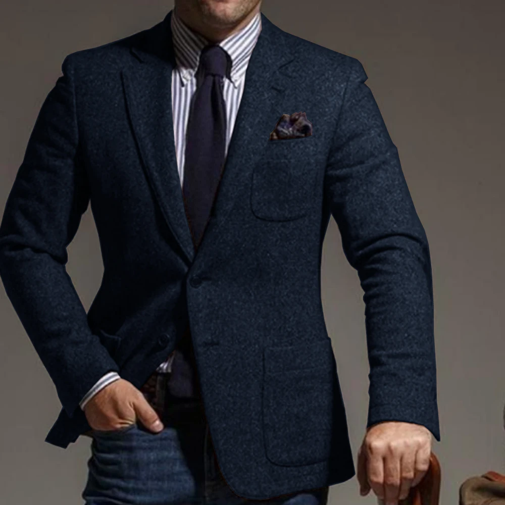 Single-breasted Male Suit Men's New Jacket Man Jackets Lapel Men's Woolen Coat Mens Suits Luxury Designer Blazers Social Dress