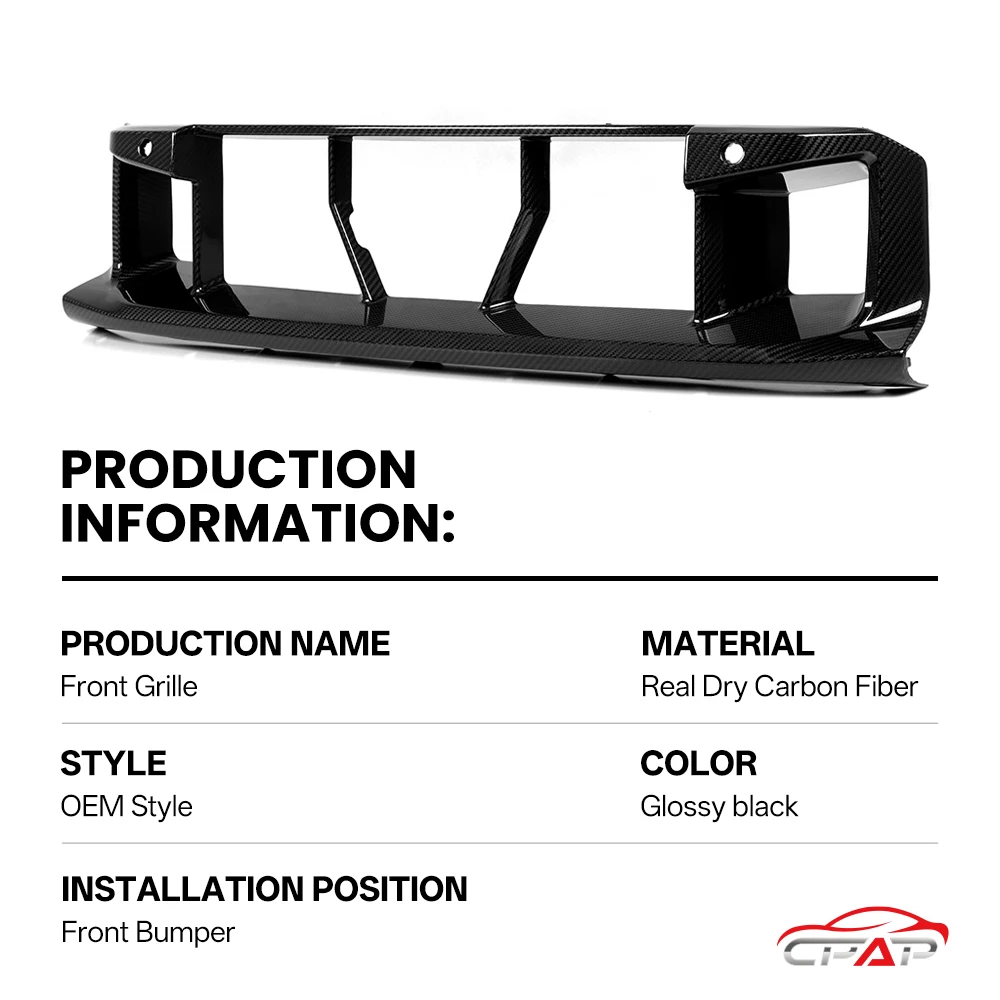 Real Dry Carbon Fiber Front Grille Center Trim for BMW M2 G87 OEM Style 2023-IN Air Intake Vents Bumper Grills Accessories