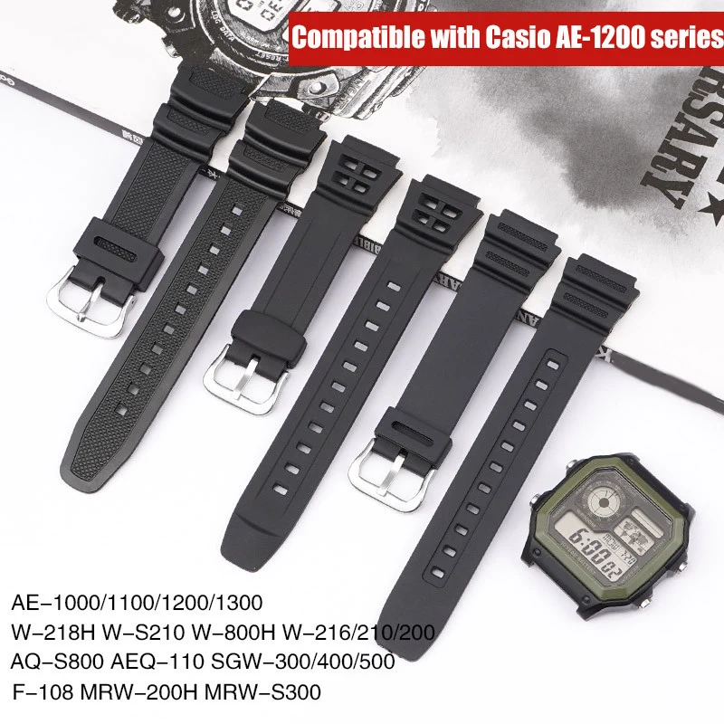 Premium 18mm Black Silicone Rubber Watch Strap with Pin Buckle