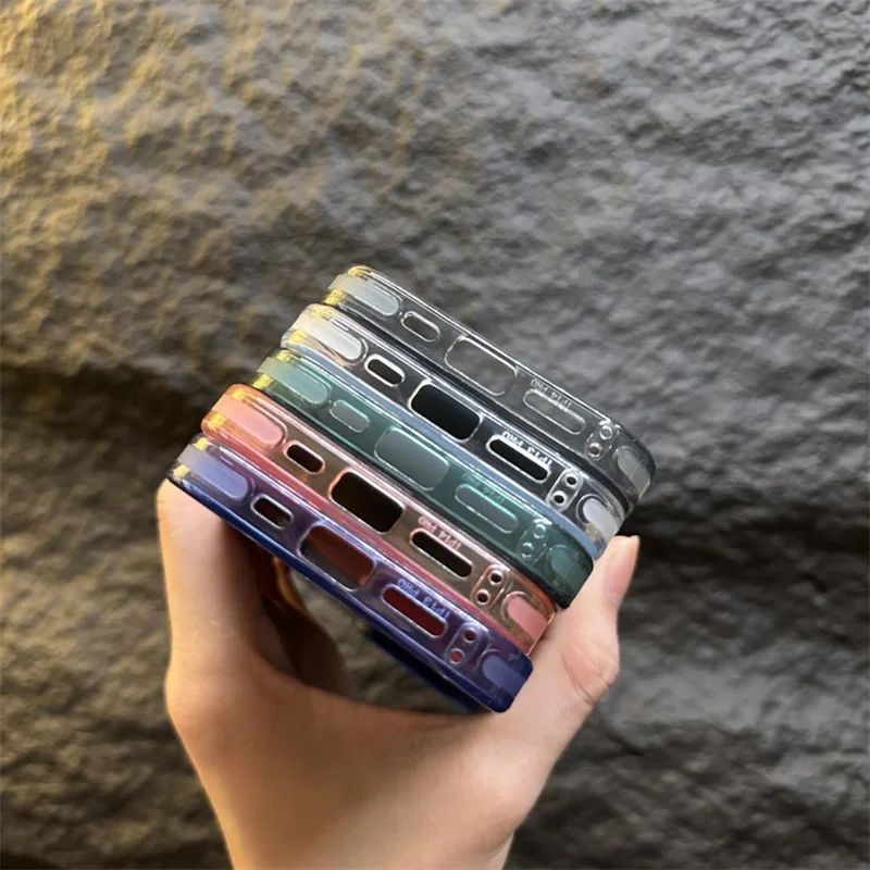 Laser Metallic Aurora Matte Clear Case For iPhone 11 12 13 14 15 Plus Pro Max XR XS X Hard Shockproof Bumper Cover Gift_voghion.com