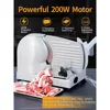 Meat Slicer, 200W Electric Food Slicer with 2 Removable 7.5" Stainless Steel Blades and Stainless Steel Tray 2