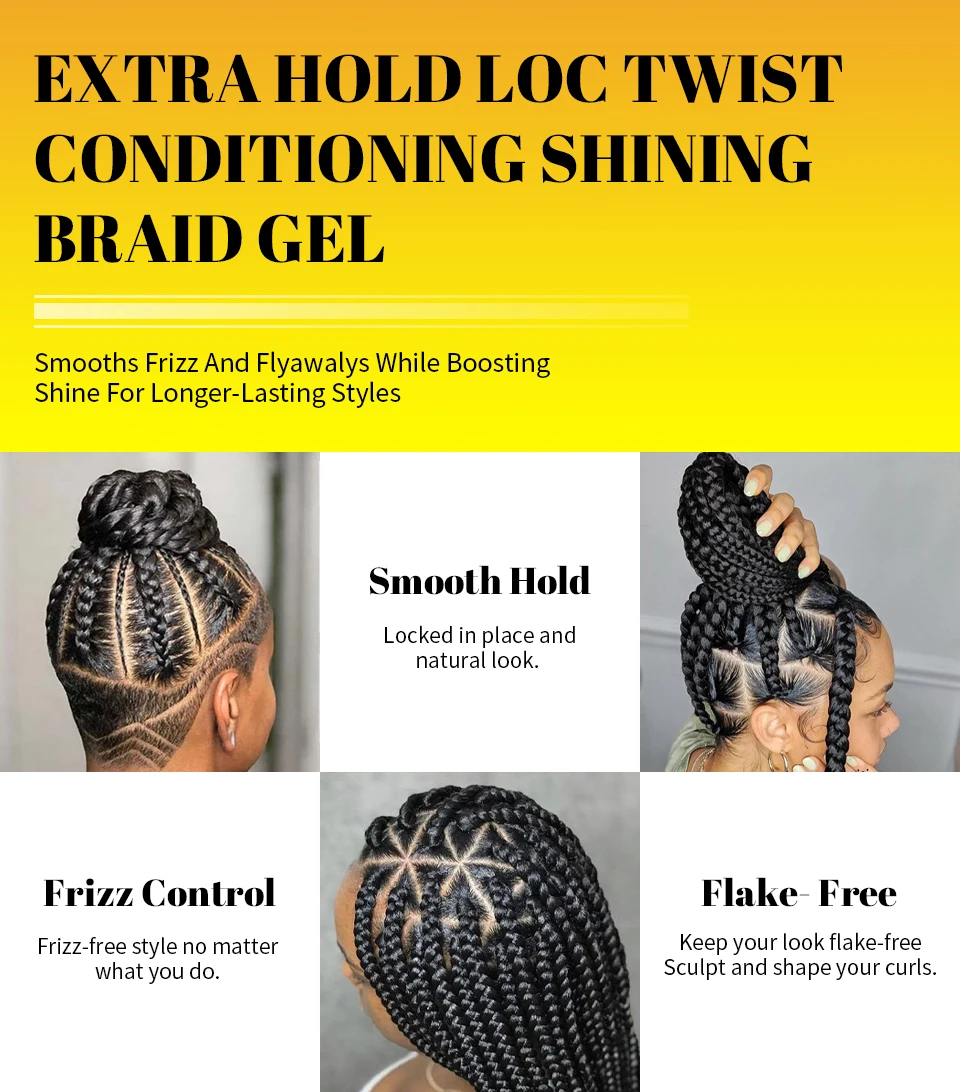 Description Picture 4 of itemChebe New Set African Traction Alopecia Treatment Crazy Hair Growth Oil Spray Edge Control Hair Styling Braiding Gel Wax Sevich