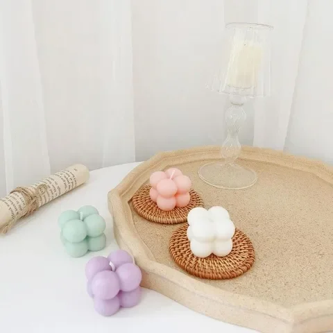 

Bubble Cube Candle Soy Wax Scented Candle Cube Wax Fragrance Candle Home Geometric Modeling Home Party Decoration Candle