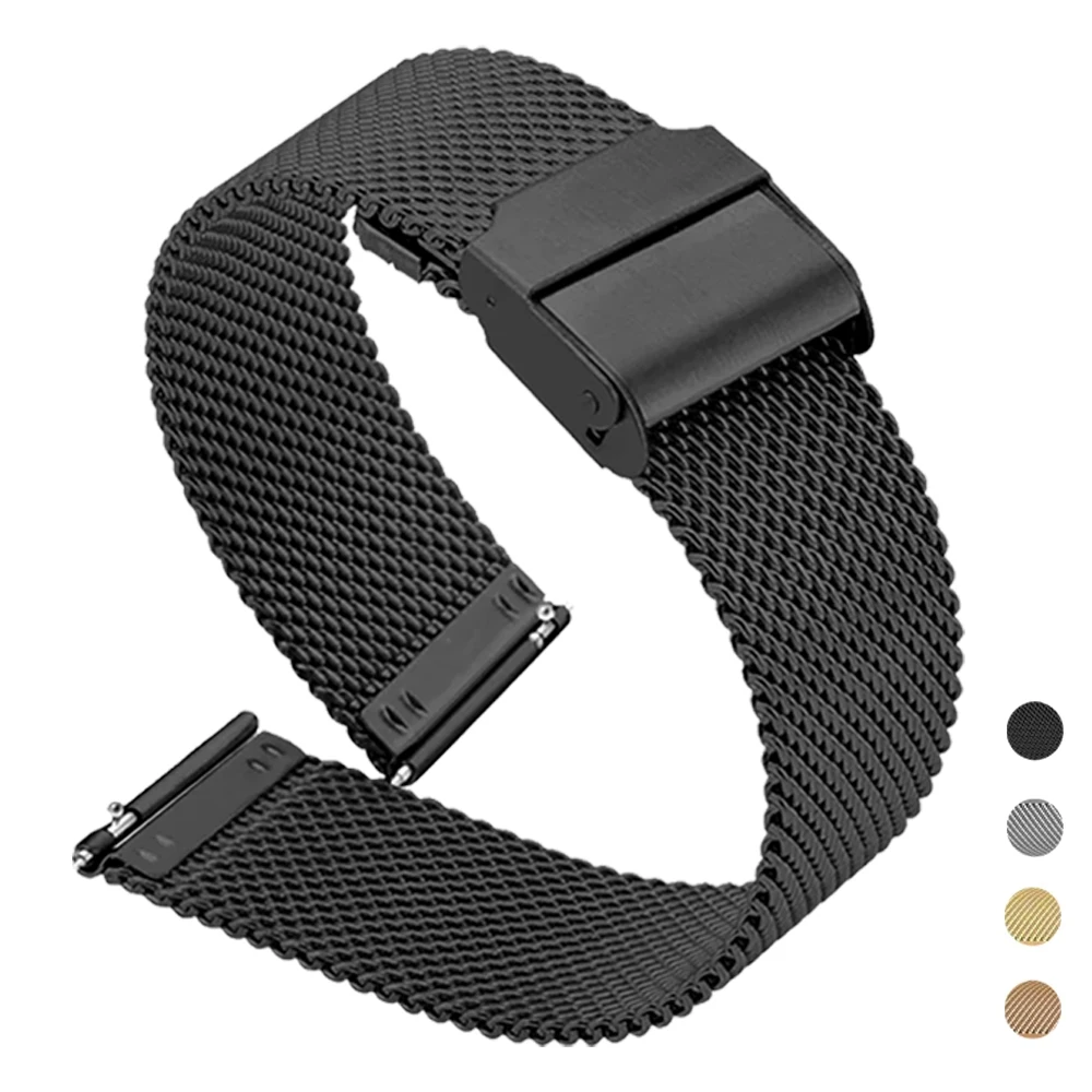 Elegant Milanese Mesh Stainless Steel Watchband – Premium Metal Bracelet Strap, 20mm/22mm