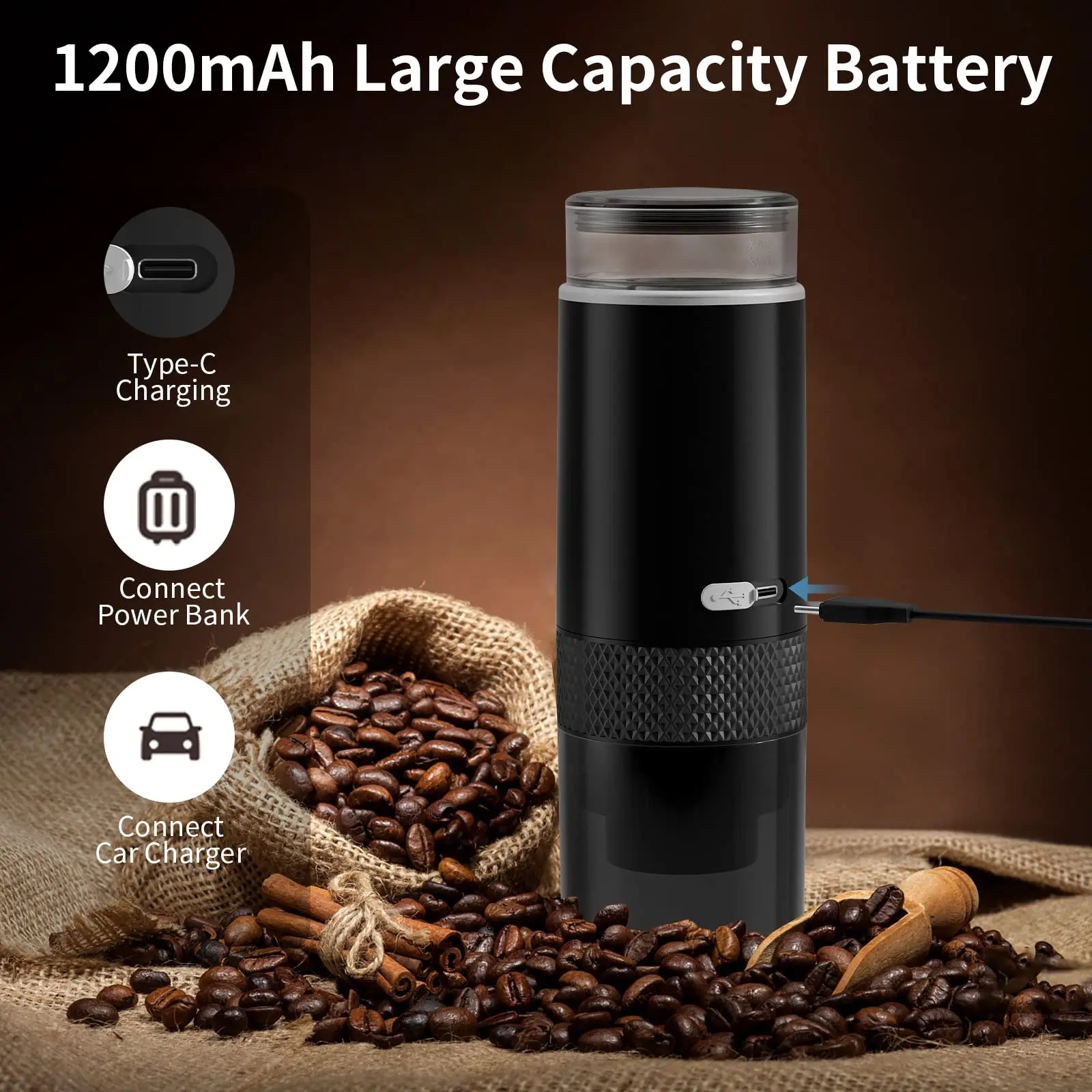 Mini Portable Coffee Machine Pressure Espresso Manual Handheld Espresso Coffee  Maker For Car Travel Camping Hiking Home Office