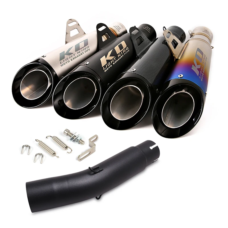 

51mm Motorcycle Exhaust Pipe Muffler Mid Tube Connect Link Carbon Fiber Escape Slip On For HONDA CM300 Rebel500 2017-2021