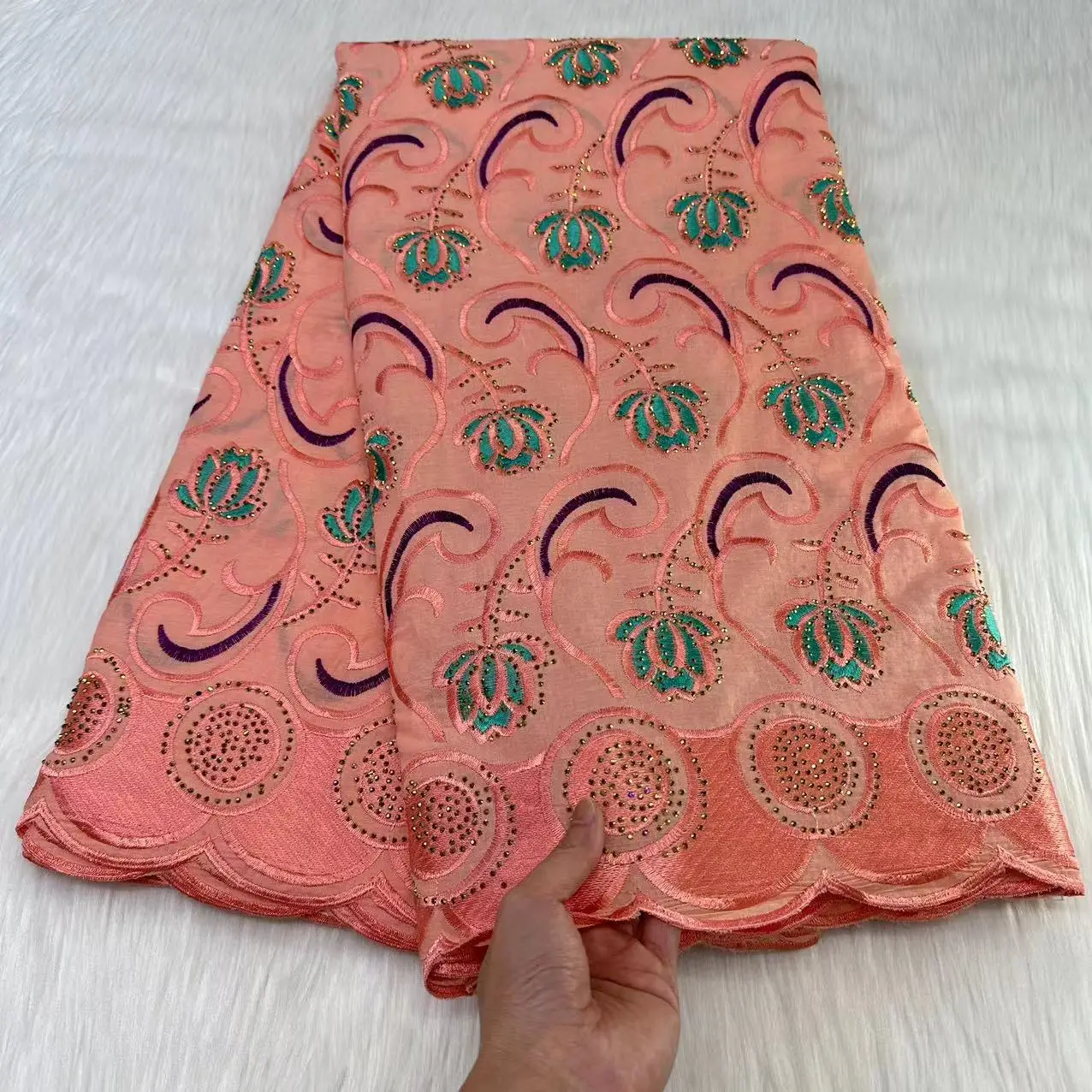 

African Cotton Lace Fabric Swiss Voile Lace In Switzerland Embroidery Nigerian Stones Dry Lace Fabrics For Wedding Dress Sewing