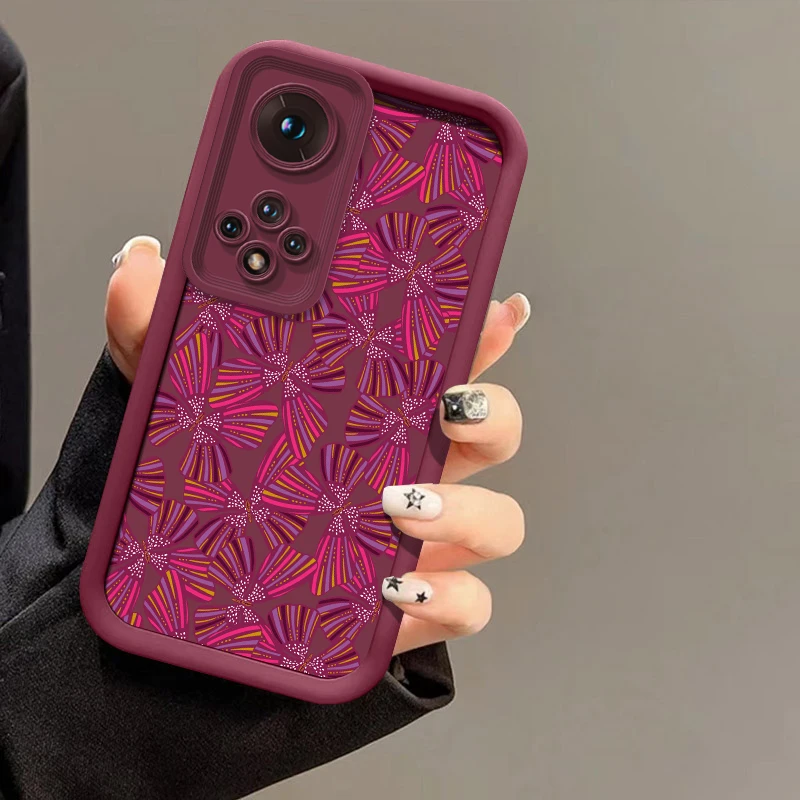Silicone Matte Phone Case with Fashion Bow Knot Pattern - Soft s Cover