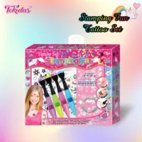 2024 Kids Makeup Set Body Art Tattoo Set Tattoo Pen Tattoo Stencil Gem Stickers Set  Kids Toys 1