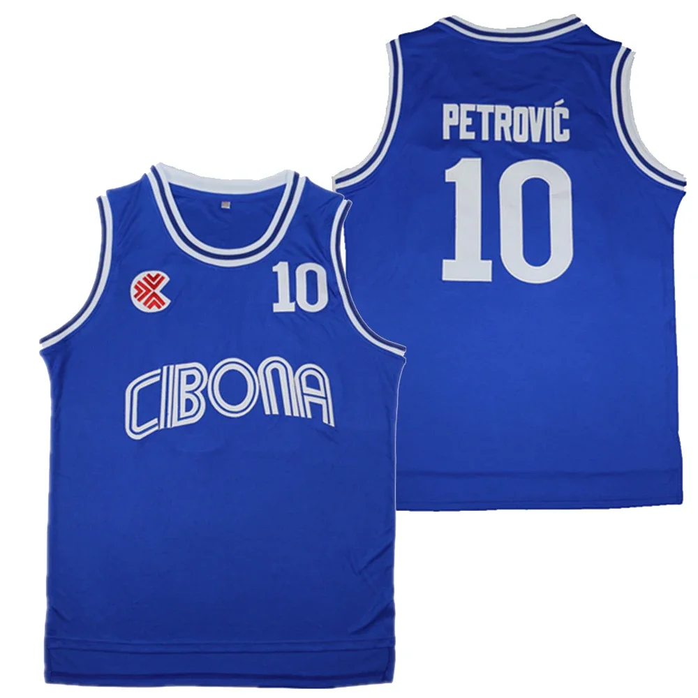 Sport Basketball jerseys CIBONA 10 PETROVIC Jersey Embroidery Sewing EmbroideredOutdoor Sportswear Hip-hop Culture Movie