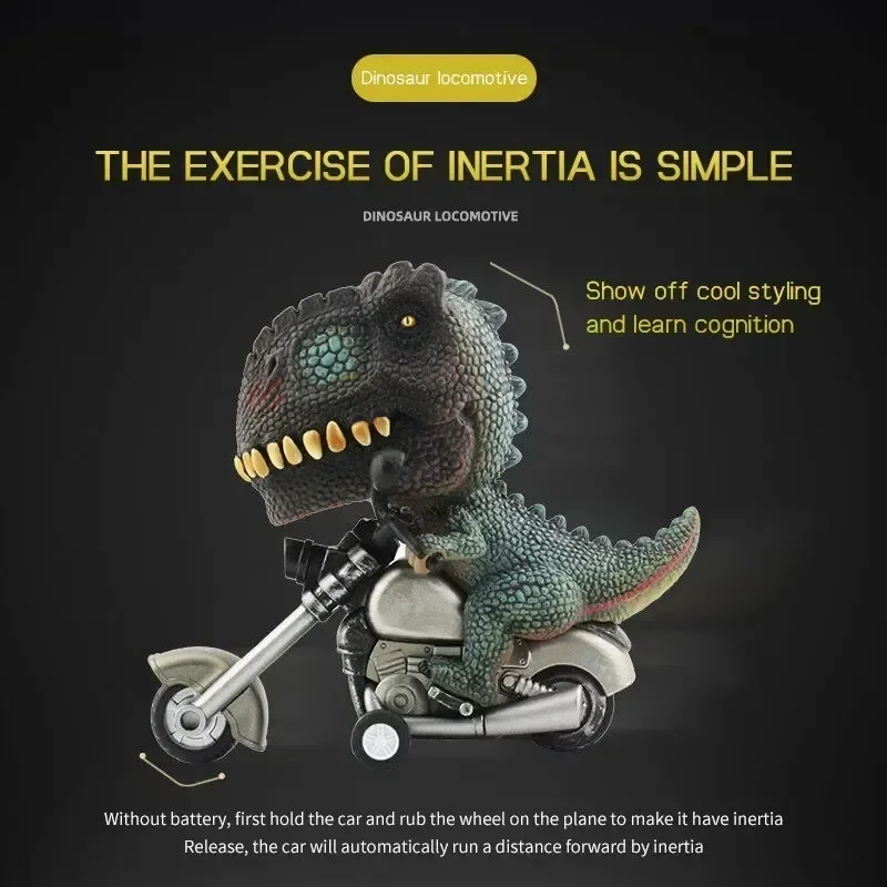 Childrens Dinosaur Model Toys Pull Back Inertia Car Motorcycle Simulation Locomotive
