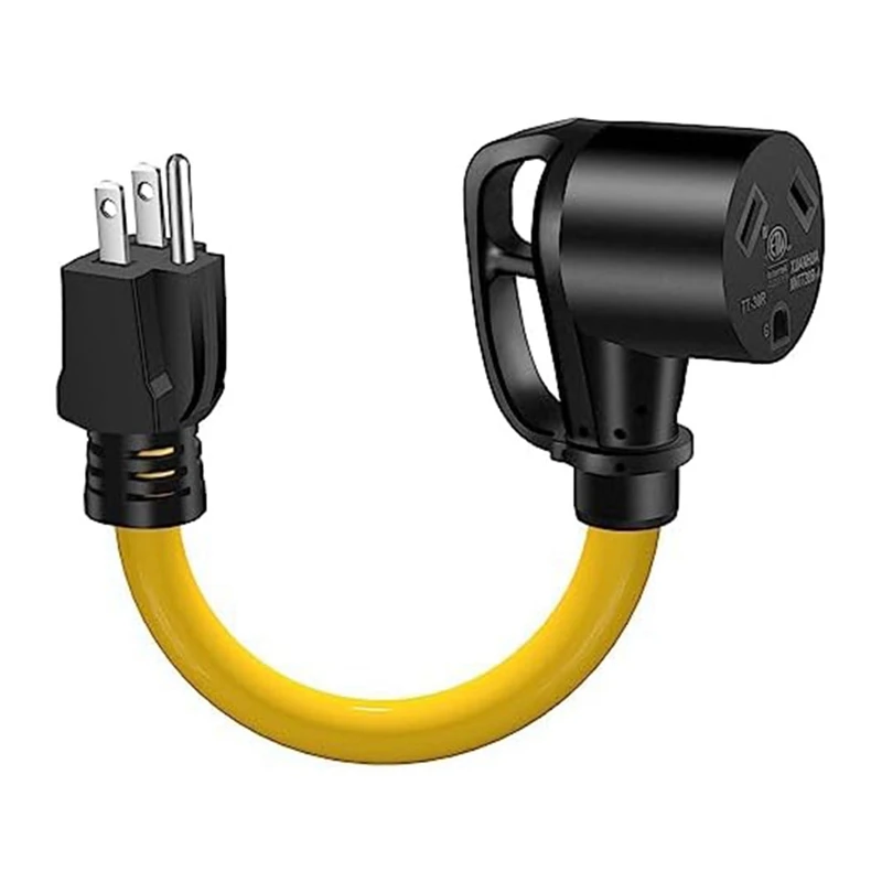 RV 트레일러 캠핑카 미국 플러그 내구성 전원 공급 장치, 30A  110V RV 어댑터 코드, 30A  15A NEMA 5-15P 수-TT-30R 암 전원 공급 장치