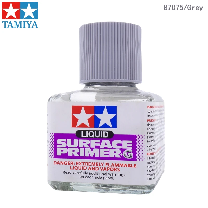 Tamiya 87075(Grey)/87096(White) Liquid Surface Primer 40ml for Gundam Model  Hobby Building Painting DIY