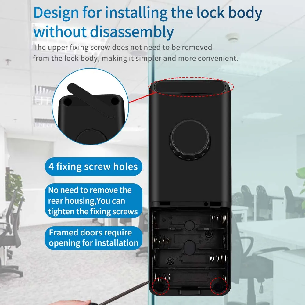 Smart Door Lock For Wooden Sliding Glass Door HAHA-Lock App Biometric Fingerprint Lock Bluetooth IC Card Electronic Digital Lock