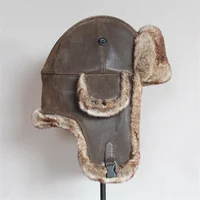 Winter Aviator Hat with Earflaps, Faux Fur & Leather Trooper Cap, Warm Unisex Ski Snow Hat for Men and Women - Image 4