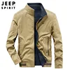 JEEP SPIRIT Men Fashion Urban Double Sided Jacket Autumn New Mens Casual Cotton Solid Coat Stand Collar Business Slim Fit Jacket 5