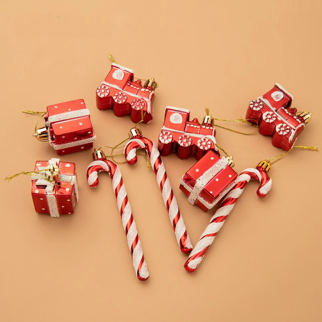 

Navidad Ornaments Luxury Christmas Tree Decorations Mini Candy Cane Train Gift Box Other Home Decor Christmas Tree Ornaments