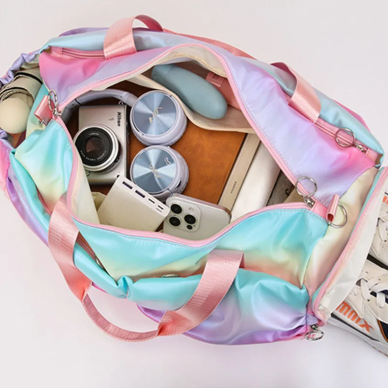 2024 New Sports Fitness with Wet Separation Independent Shoe Storage Yoga Handheld Short Distance Luggage Bag Women Travel Bags