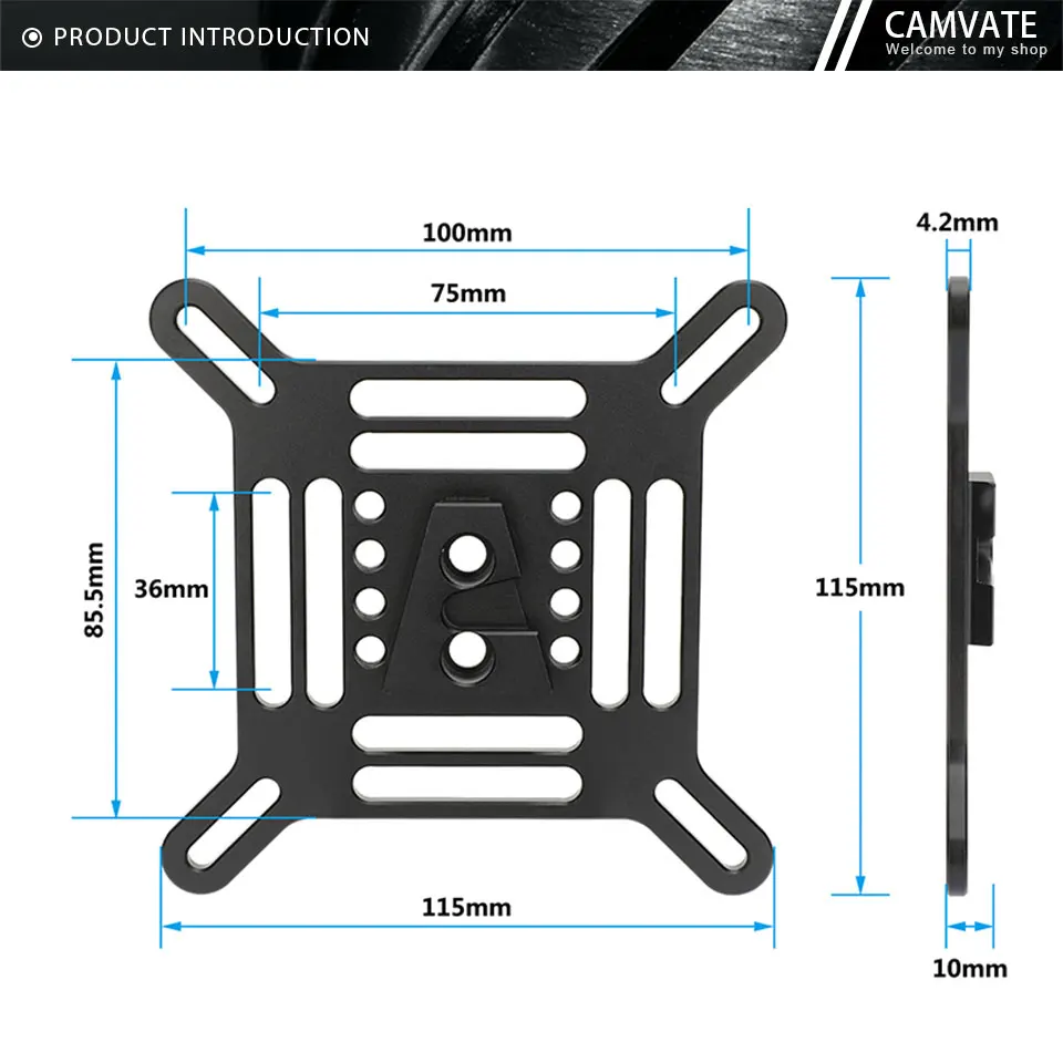Adjustable VESA Monitor Mount Bracket 75x75mm 100x100mm with Quick Release V-Loc