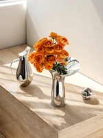 Nordic Luxury Stainless Steel Vase for Decoration Home Large Silver Vase for Room Decor Table Wedding 2