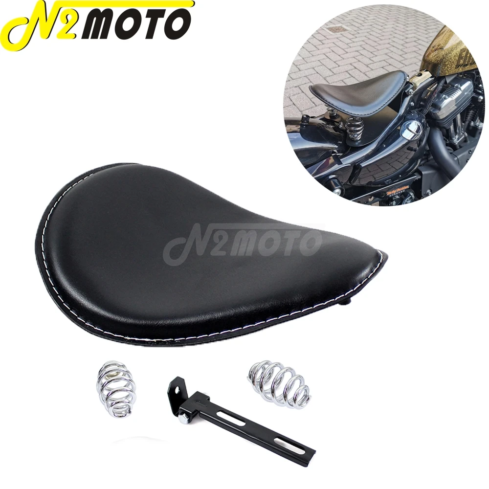 

Motorcycle Spring Solo Seat w/ Mounting Kit For Harley Sportster Forty Eight 48 XL 1200 883 Bobber Chopper Dyna FXD Softail Slim