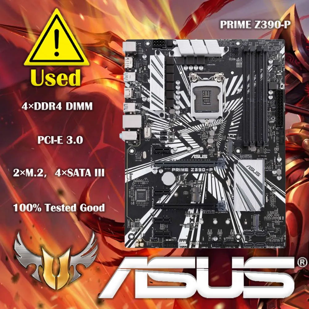 Scheda Madre Asus Prime Z390-P Lga1151 Atx Per L'Estrazione Di Criptovaluta (Btc) Con Decodifica 4G Superiore, 6Xpcie