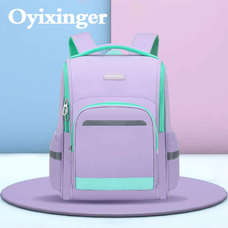 OYIXINGER High Quality Nylon Schoolbag For Primary Students Light Satchel Boys And Girls U-shaped Opening Bookbag Waterproof Bag