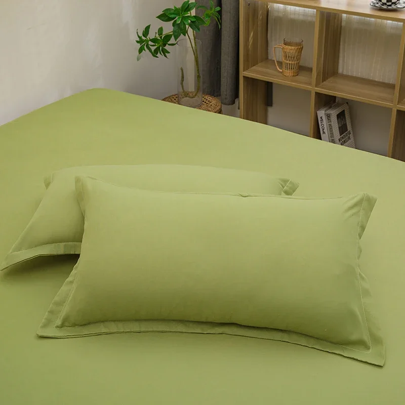 2pcs Pillowcase Decorative Cushion Cover Envelope Style White Gray Khaki Solid Color Home Body Pillow Case 48X74cm 5