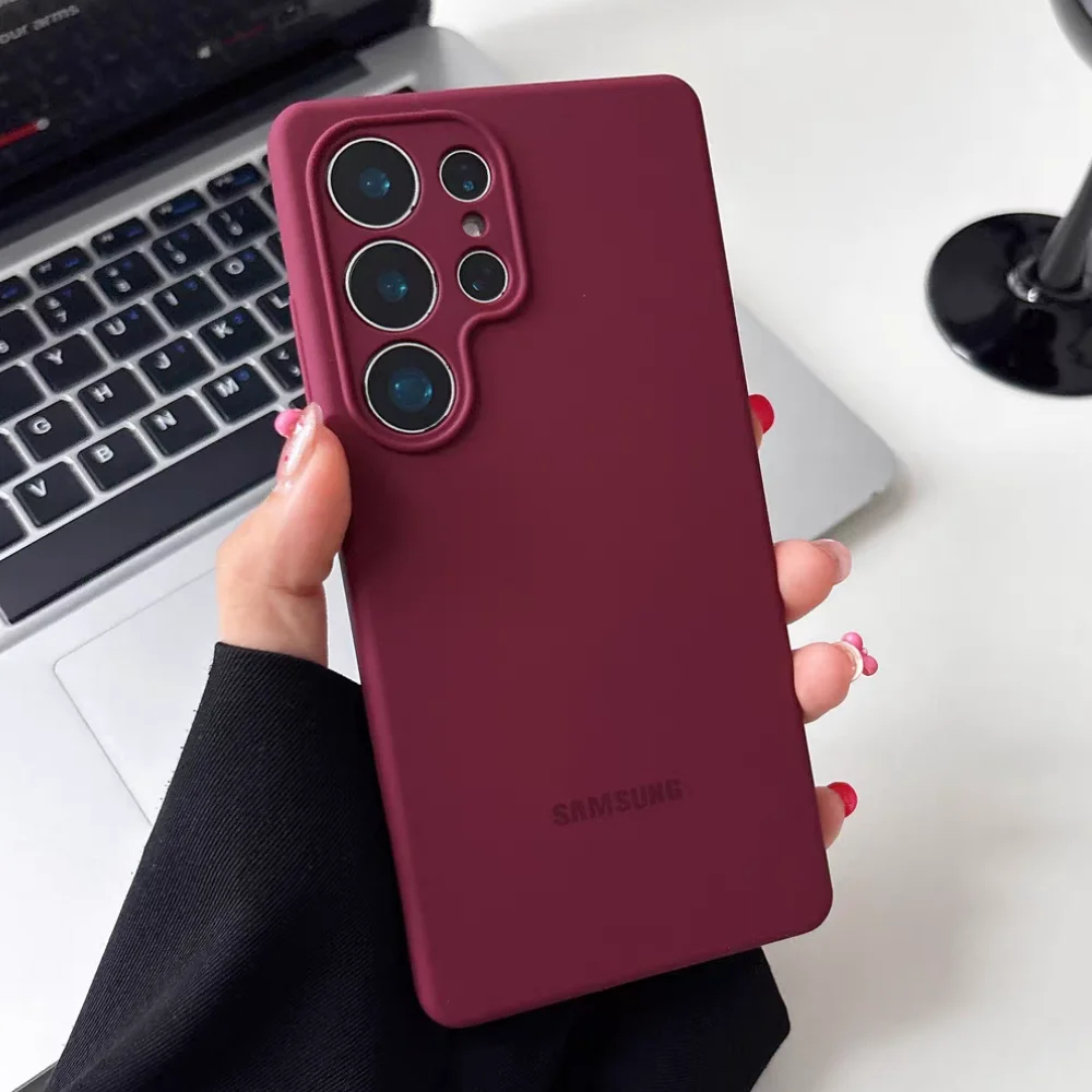 Premium Liquid Silicone Case with Full Camera Protector and Original Logo - Includes Box
