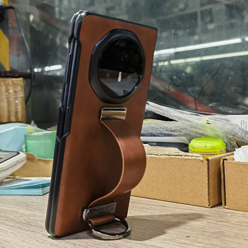 Finger Hand Grip Band Belt Strap Case For Samsung Galaxy Z Fold6 Fold5 Fold4 Fold 6 5 4 Business PU Leather Protector Shell | Gaffar India