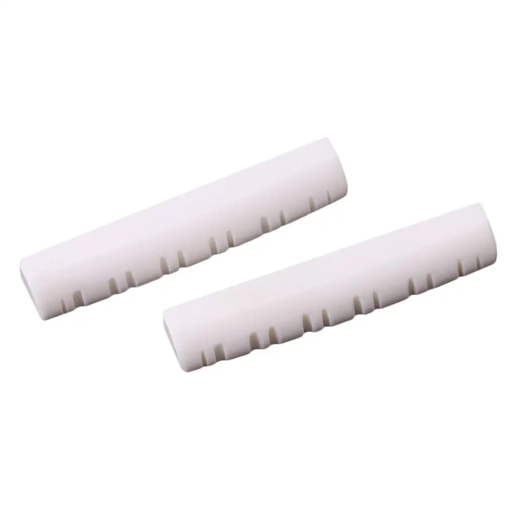 Slotted Saddle String Nut Bone for 12-String Guitar Accessory 2 Pieces